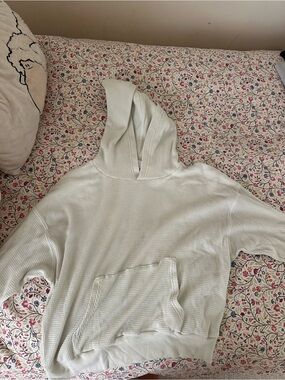 TNA Cream Waffle-Knit Pullover Hoodie